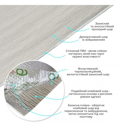 Самоклеюча вінілова плитка в рулоні 3000х600х2мм, ціна за 1 шт. (СВП-2045) Самоклеюча вінілова плитка в рулоні 3000х600х2мм, ціна за 1 шт. (СВП-2045)