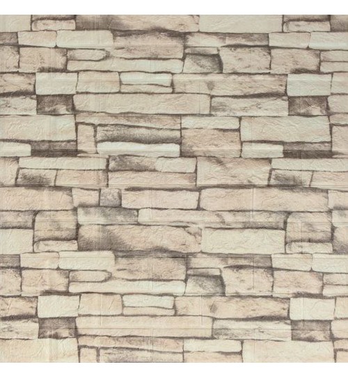 Самоклеюча 3D панель під бежеву катеринославську цеглу в рулоні 20 м 20000x700x3мм Самоклеюча 3D панель під бежеву катеринославську цеглу в рулоні 20 м 20000x700x3мм